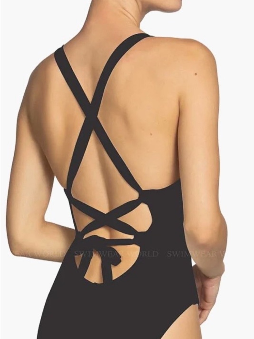 Robin Piccone Navy Floral Jacquard One-Piece Swimsuit - Picture 2 of 6